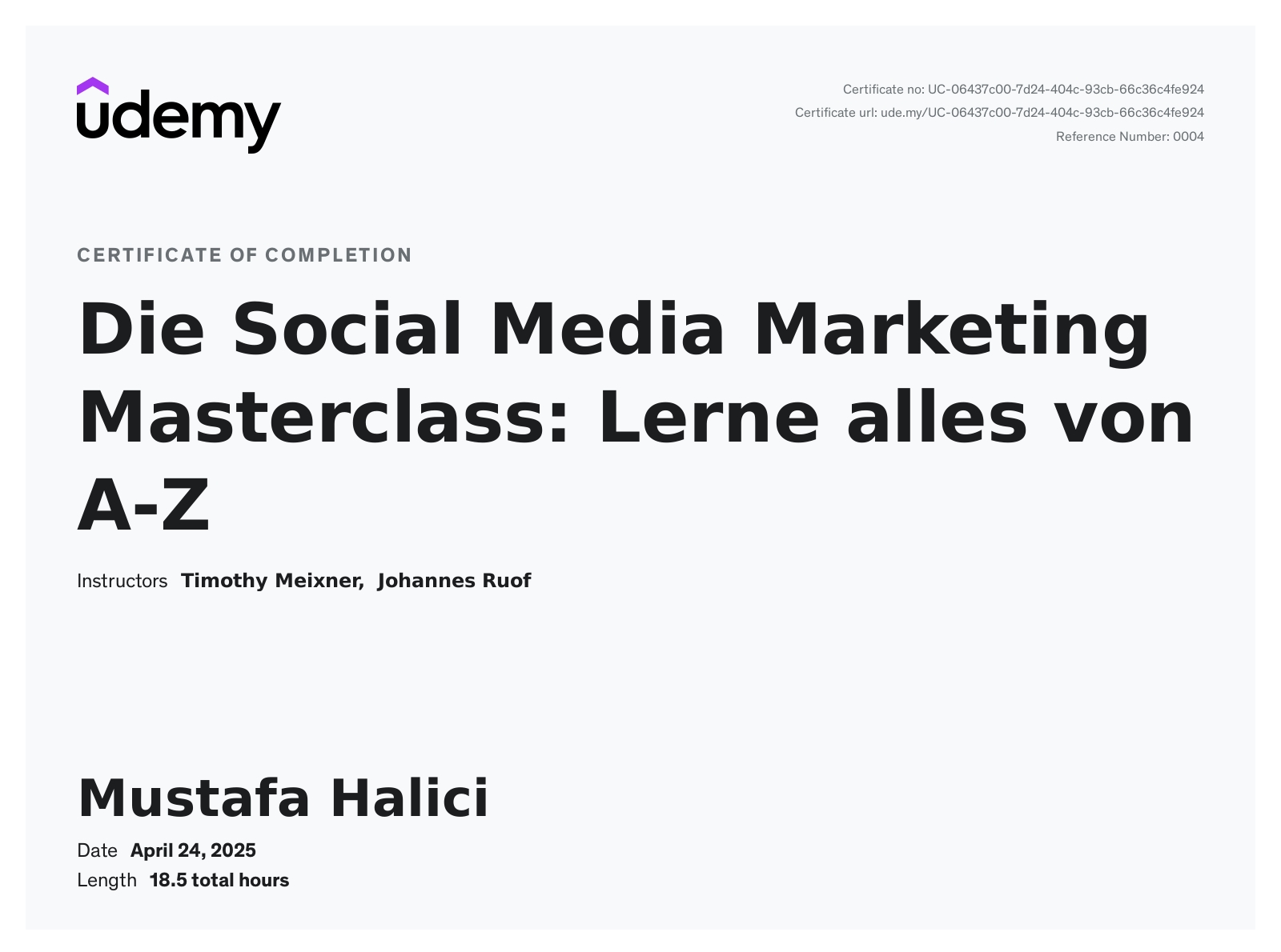 Social Media Marketing Zertifikat